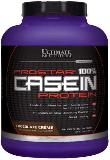 Ultimate Nutrition Prostar Micellar a Hydrolyzed Casein Protein Powder - beztukový denný rast svalov a zotavenie s BCAA, 5 libier, Čokoláda