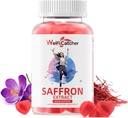 Saffron Gummies for Adults Kids - Organic Saffron Extract Supplement for Men Women Sugar Free for Mood Balance Support Better Sleep Metabolism with Vitamins Non GMO Strawberry Flavored 30 Days Supply