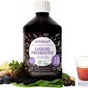 VITAGUT Tekuté probiotiká, prebiotiká a postbiotiká 3-v-1 organické, živé probiotiká pre ženy a mužov - probiotiká pre trávne zdravie, 50 miliárd JTK, 19 fermentovaných bylín, veganské probiotiká pre zdravie Gut