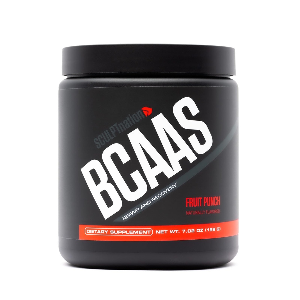 Sculpt Nation by V Shred BCAA Powder - Výkonný aminokyseliny zmes na podporu zotavenie a vytrvalosť, Branch Chain Essential Amino Acides, Fruit Punch - 30 Slúži