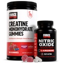 Force Factor Creatin Gummies, 5 Grams Creatin Monohydrate, Mixed Berry, 150 Gummies, 30 Servings Nitric Oxide Booster, Fast-Acting Formula s L-Arginín, 120 Kapsule
