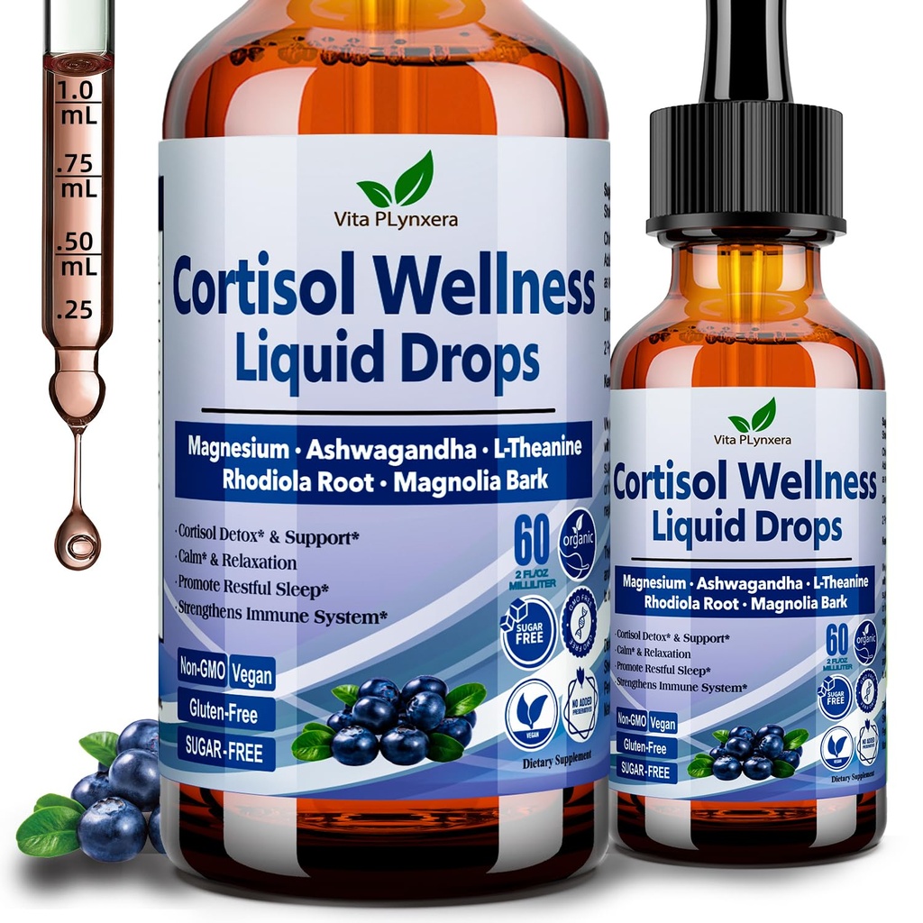 Cortisol doplnky pre ženy a mužov, 17-v-1 Cortisol Reducer Detox Manager w. Magnézium Glycinate Ashwagandha, L-theanine, Fosfatidylserine, Hormone Balanced for Women, Recess Mood Focus, spánok
