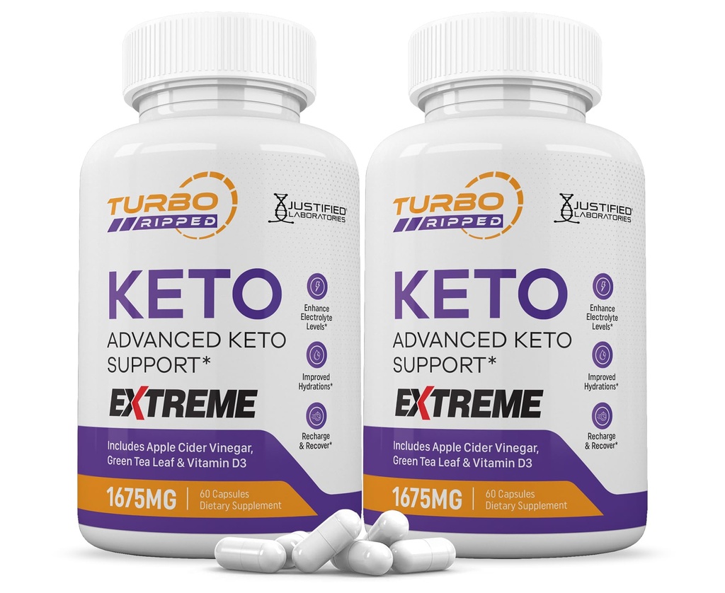 (2 balenia) Turbo Ripped Keto ACV Extreme Pills 1675MG Keto Support Blend Capsule Alternatíva Keto ACV Formulované s Apple Cider Ocogar Extra panenský olivový olej prášok Zelený čaj Leaf 120 Kapsule