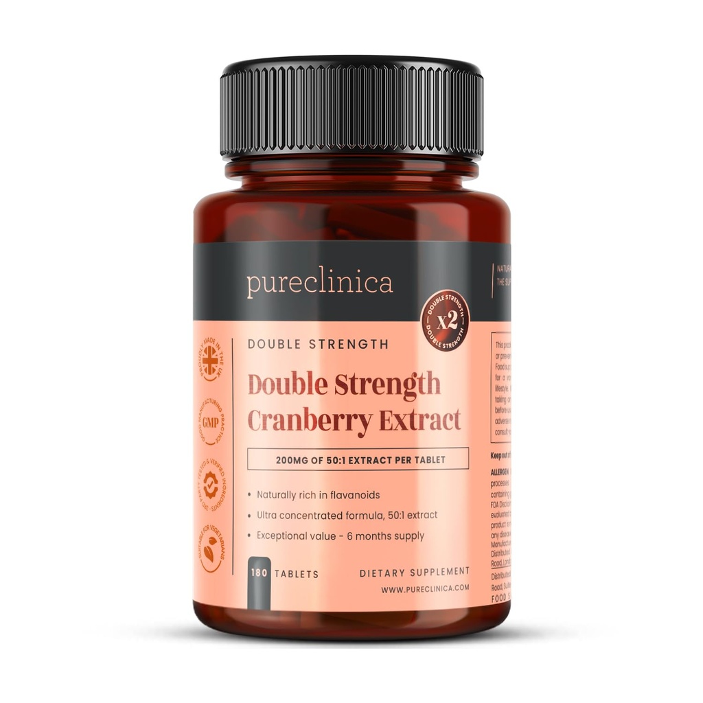 pyreclinica Double Strength Cranberry Extract 10 000mg x 180 Ultra koncentrované tablety - 6 mesiacov