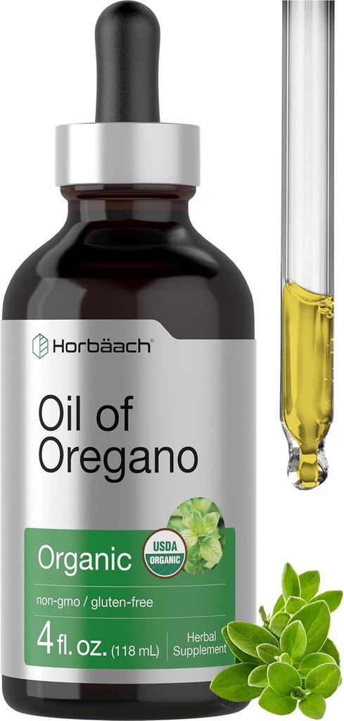 Horbäach Organic Oil of Oregano Drops 4 fl oz Liquid 