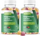 VITEJSKO Magnézium Gumies pre dospelých - 170mg horčíka Citrát Gummy pre pokoj, spánok, Nervová a svalová funkcia Podpora - Vegan, Gluten Free - 120 Počet
