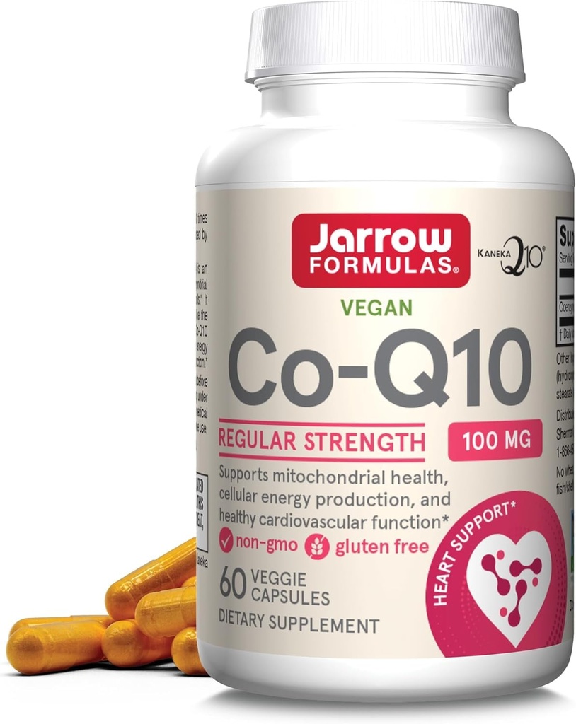 Jarrow Formuly Co-Q10 100 mg - 60 Veggie Caps - Antioxidačná podpora pre mitochondriálne zdravie, výrobu energie a kardiovaskulárne funkcie - Až 60 Servisov