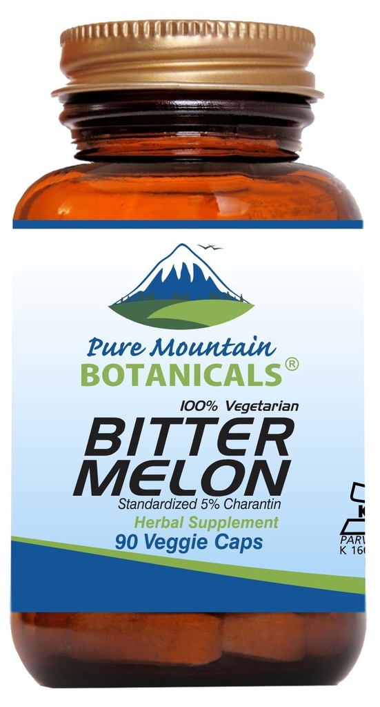 Pure Mountain Botanicals Horké Melon Kapsule - Kosher Vegan Caps s 500mg horký Melon extrakt doplnok