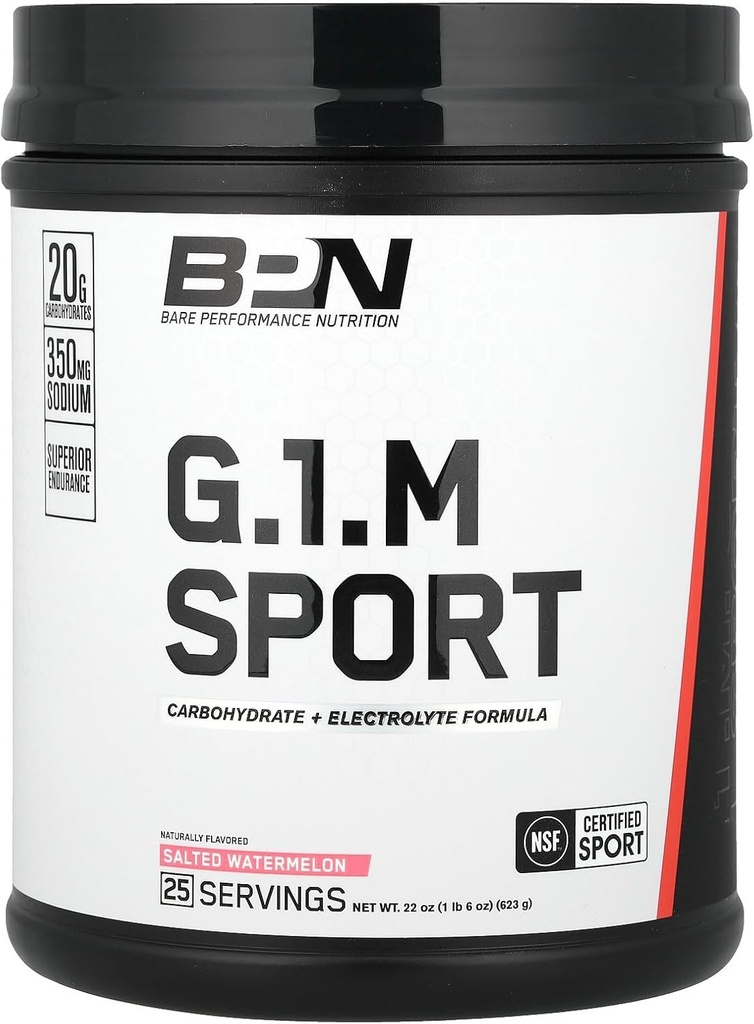 BARE VÝKONNOSTNÁ VÝKONNOSŤ, BPN G.1.M Go one more Sport, Endurance Training Fuel, Superior Carbohydrate & Electrolytes Powder Formula, Reduction Function, Saled Watermelon, 25 Servings