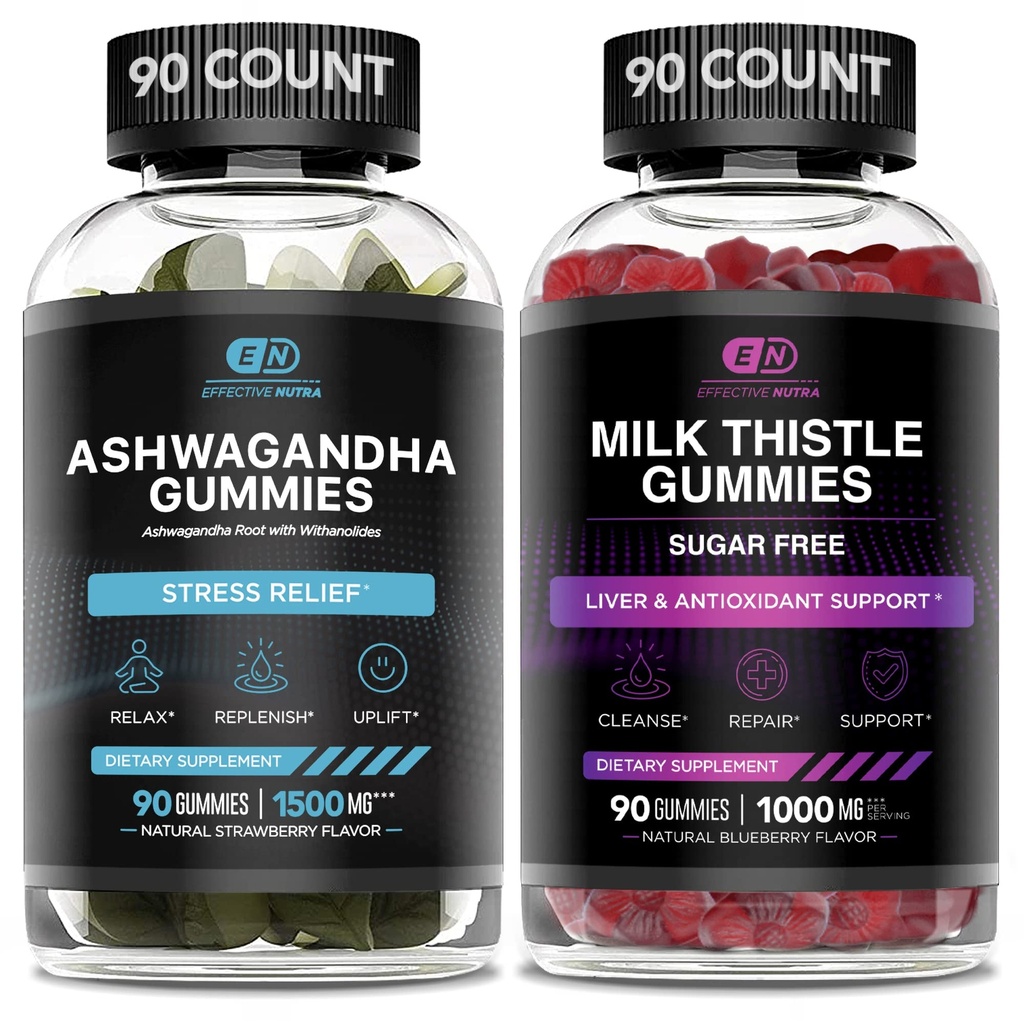 ÚČINNÉ NUTRA Ashwagandha Gummies & Milk Thitle Gummies
