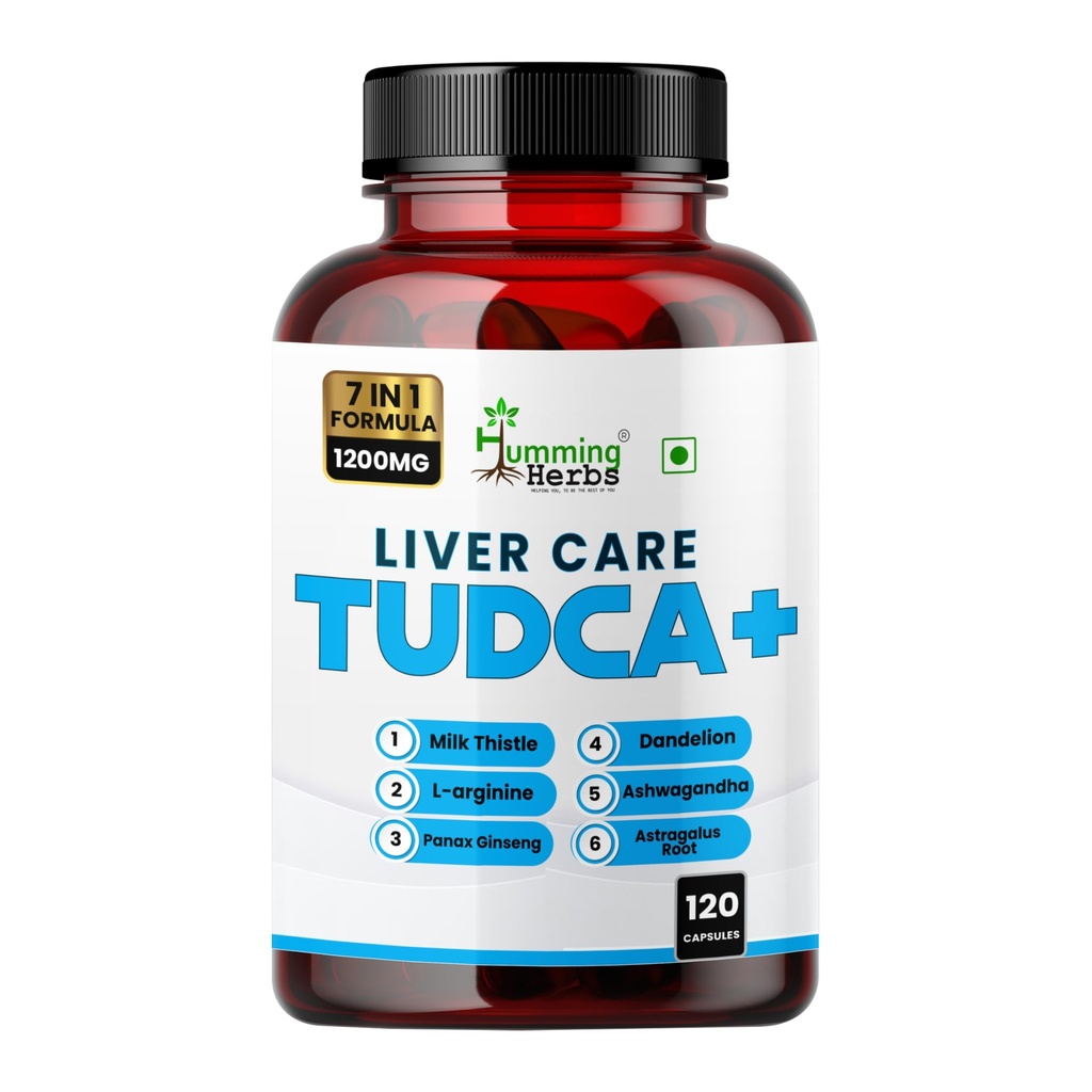Humming byliny TUDCA doplnok 7in1 komplex s mliekom bodliak, L-arginín, Ashwagandha, púpava, Astragalus Root 120 kapsuly