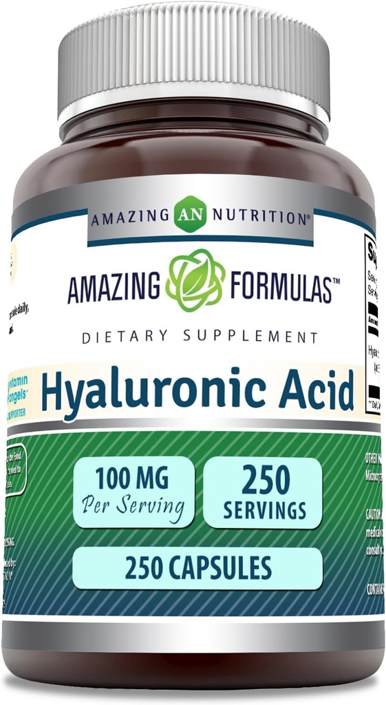 Amazing Formules Hyaluronic Acid 100mg 250 Kapsule Supplement 