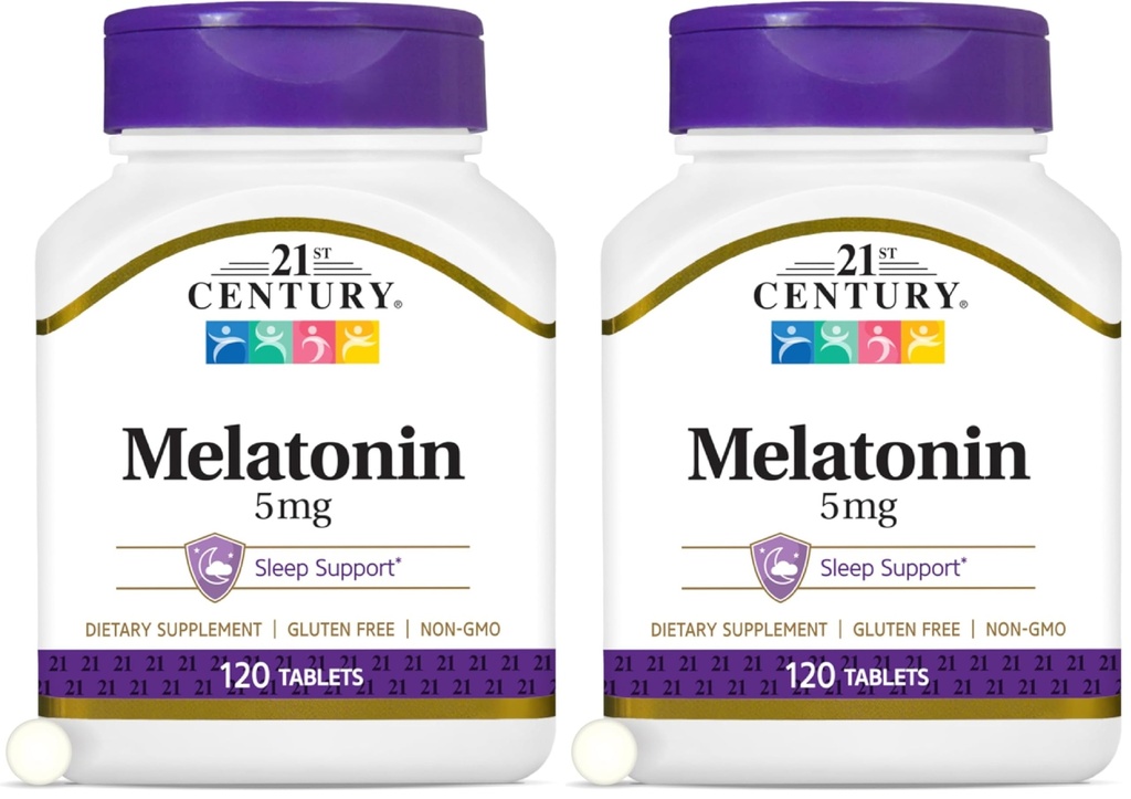 21st Century Melatonin 5 mg tablety, 120 grófov (dávka 2)