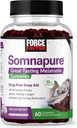 FORCE FACTOR Somnapur Gummy s Melatonin 10 mg pre dospelých, Non-Habit-Forming, Natural Sleep Aid for Deep Sleep, Stay Asleep longer, Wake Up Refreshed, Dream Berry Flavor, 60 gróf (Pack of 1)
