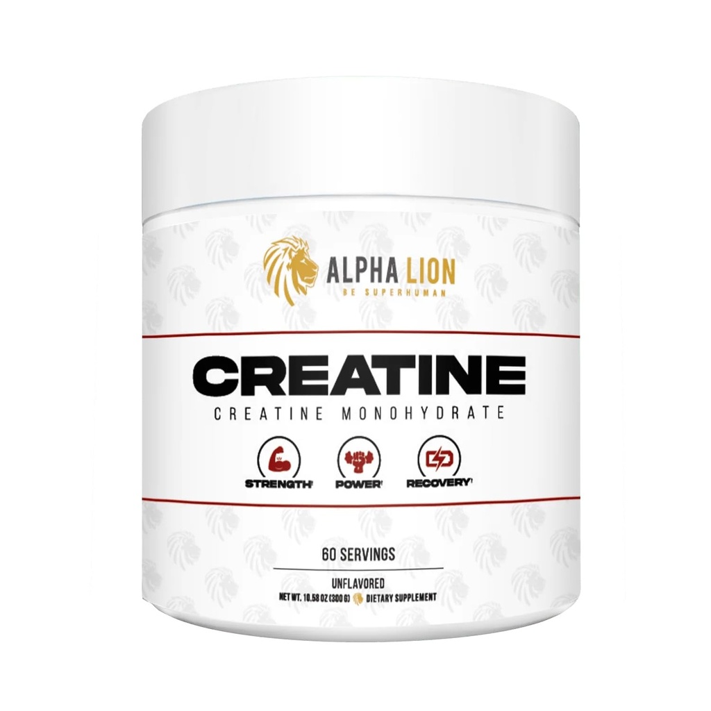 ALPHA LION Kreatinný monohydrát prášok, 5000mg per serviceving (5g), podporuje svalovú silu, silu, športový výkon, Pure Creatina Monohydrata en Polvo Supplement (60 Servings, unflavred)