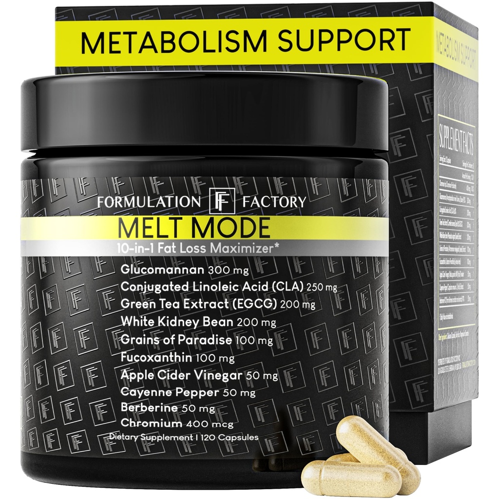 Formulačný Továrenský metabolizmus Booster - Tolt Mode Natural Thermogenic Support with Glucommannan, L-karnitín & Green Tea Extract - Advanced Satiety & Energy - 120 Kapsule, 2 mesiace dodávky