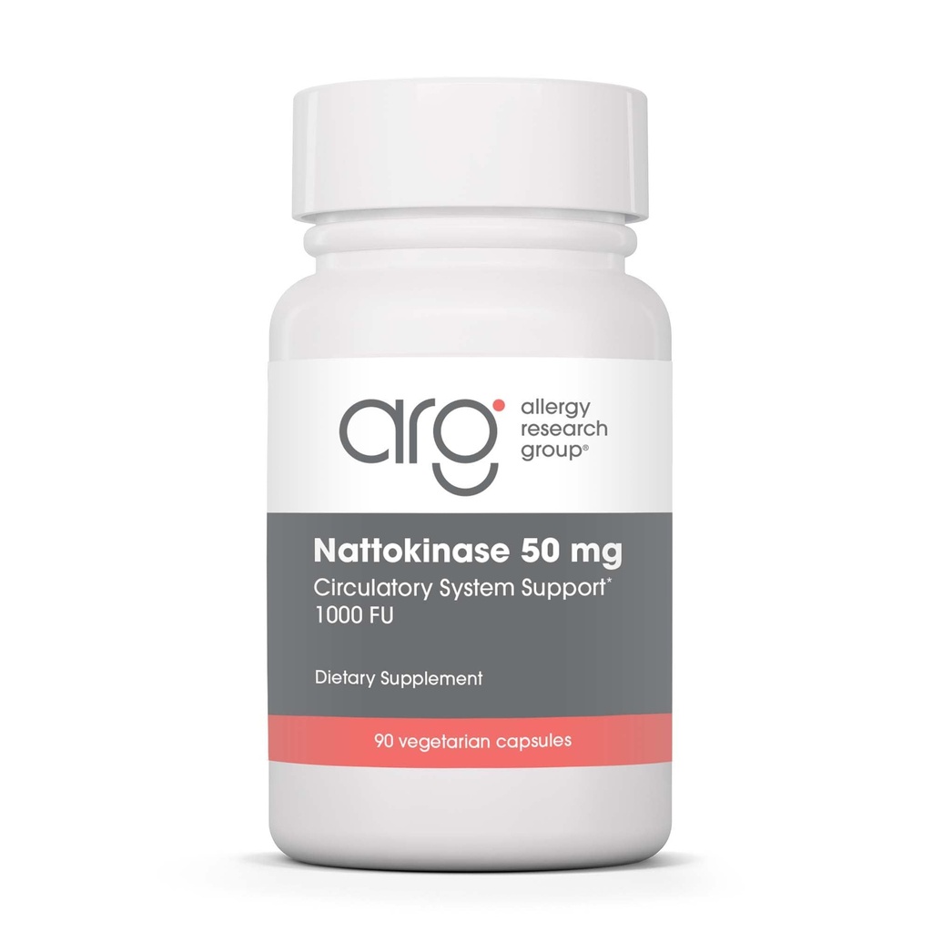 Skupina Alergy Research Group Nattokináza 50 mg Supplement - Purifikovaný a izolovaný Nattokináza, odvodený od Natto, Vegetariánske kapsuly - 90 grófov