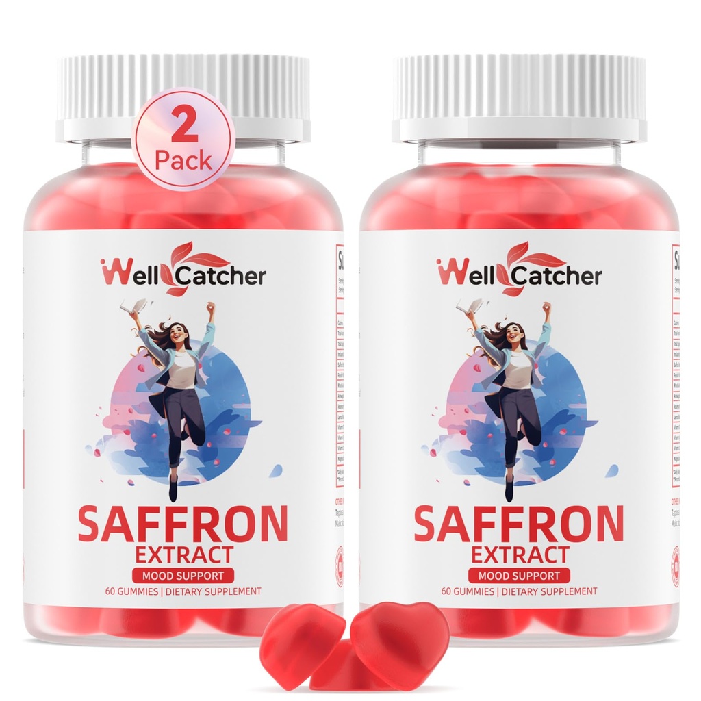 Šafran Gummy pre dospelých Deti - Organické Saffron extrakt doplnok pre mužov Ženy Cukor Bez vyváženia nálady Podpora Lepší metabolizmus spánku s vitamínmi Non GMO Jahodové Ochutené 60 dní