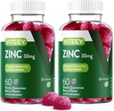 Viteey Zinkové Gummy pre mužov a ženy - Zinkové doplnky 30 mg - Immune Boost & Skin Health - Vegan, Gluten Free - 120 Počet