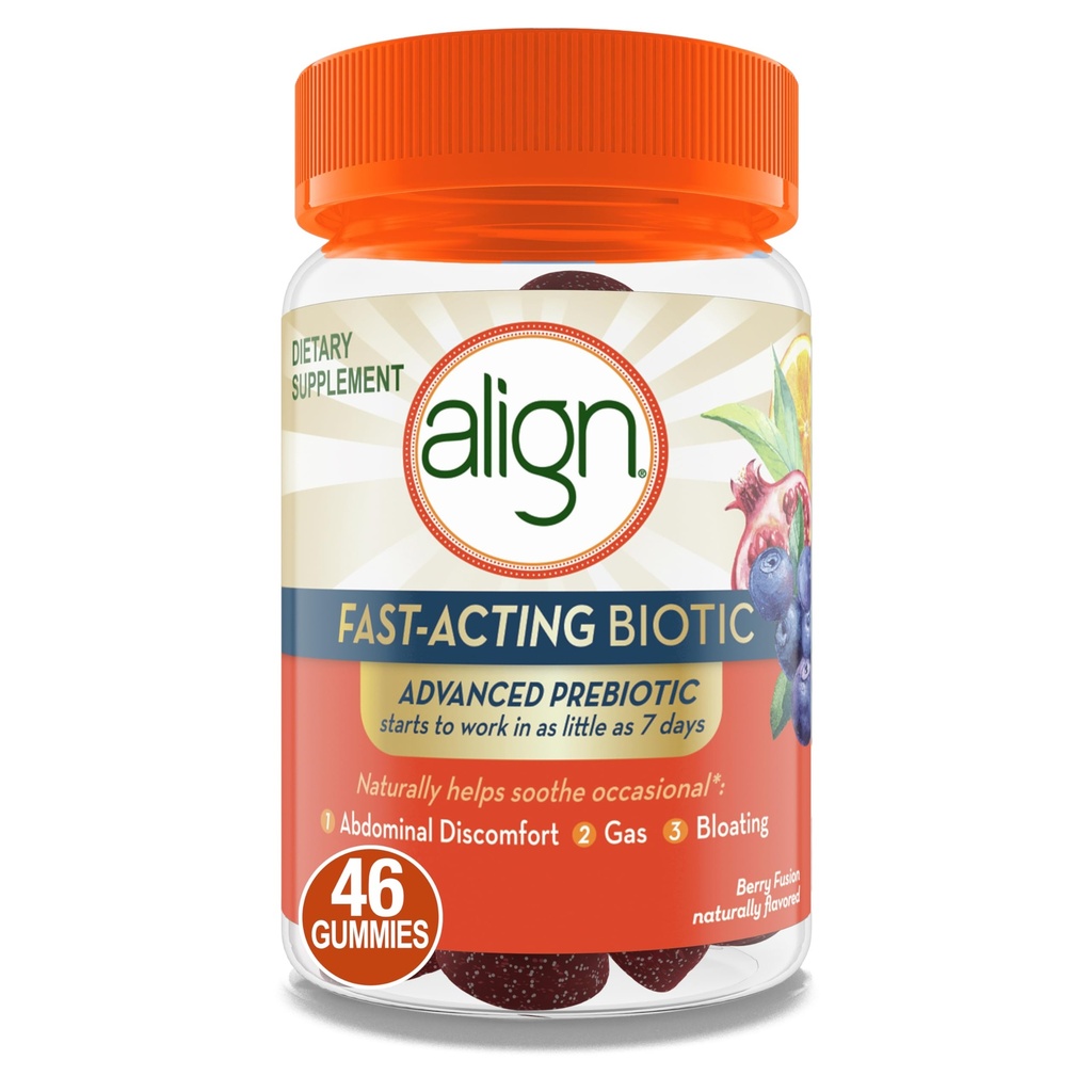 Zarovnať Advanced Prebiotické doplnky, Fast-Acting Biotic Gummies, Advanced Prebiotic for Women and Muži, funguje tak málo Ako 7 dní*, 46 Gumiem