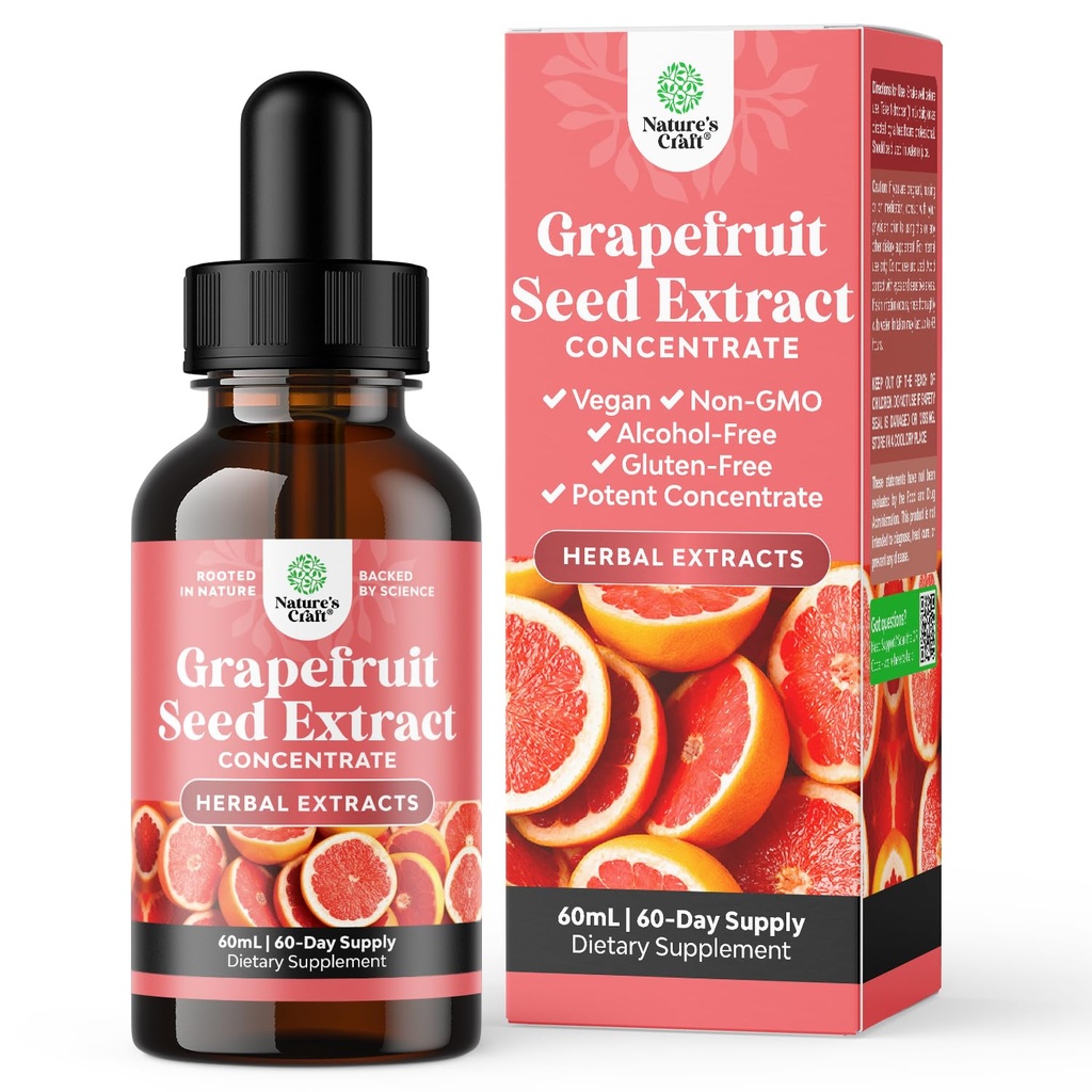 GSE Grapefruit Seed Extract Liquid - One Drop Daily - Super Concentrated Grapefruit Seed Extract Liquid Drops Rich in Bioflavonoidy & Polyphenols for Gut Health & Immune Support - 2OZ - 60 Servings