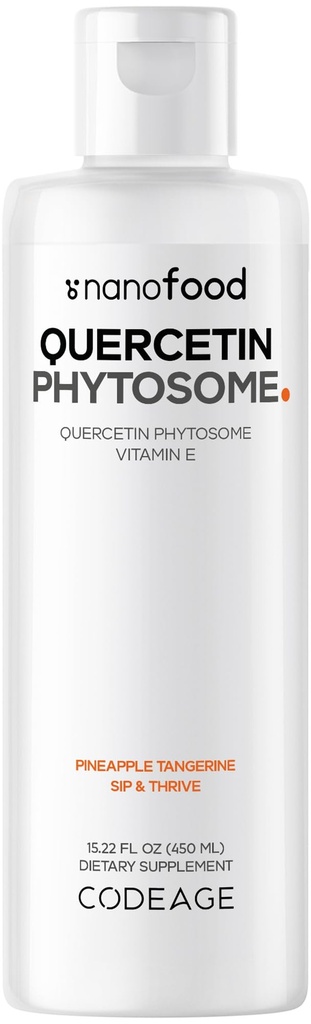 Codeage Liquid Quercetin Phytosome Supplement, Quercetin 1000 mg Dihydrát, 3-mesačná dodávka, Imunitná podpora, Sophora Japonica, Vitamín E, Lipozomálna delivery, Vegan, non-GMO, 15.22 fl oz