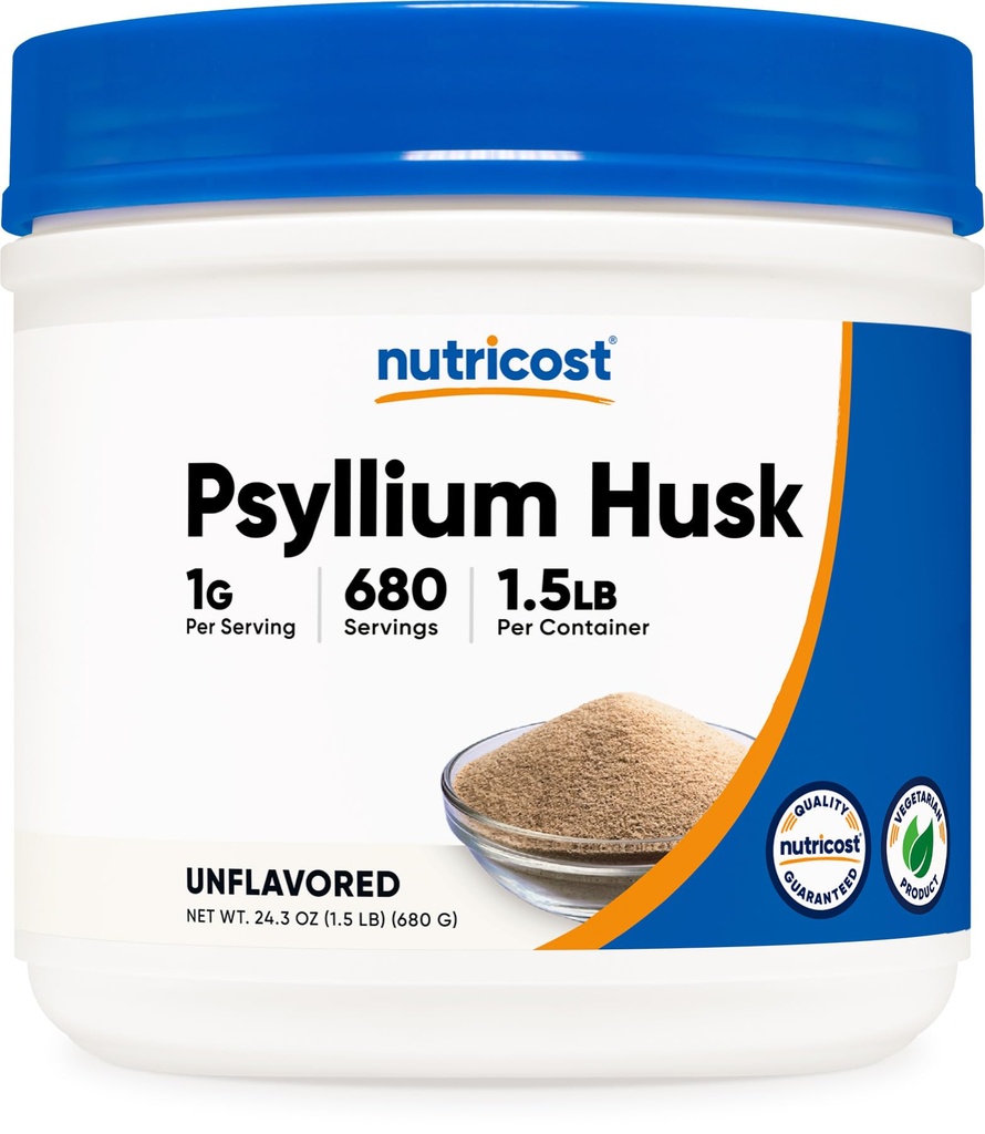 Nutricost Psyllium Husk Powder (1.5 libra) - bez GMO, bez lepku