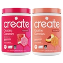 Create Creatine Monohydrate Gummies - Beach Day Duo - Kyslá broskyňová a vodová melón - Kreatínové Gummy pre ženy a mužov, NSF Certified, 3. Party tested, Anti-Melting Formula, 180 Počet (2-Pack)