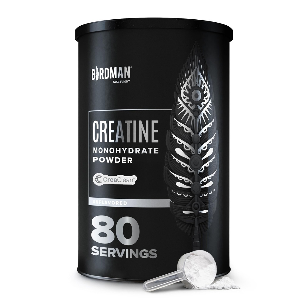 BIRDMAN Micronized Creatin Monohydrát prášok, svalové zotavenie, kofeín zadarmo, Kreatín pred tréningom, Vegan, Post Cvičenie, Gluten Free, cukor zadarmo 80 Servings (5 Grams Each)