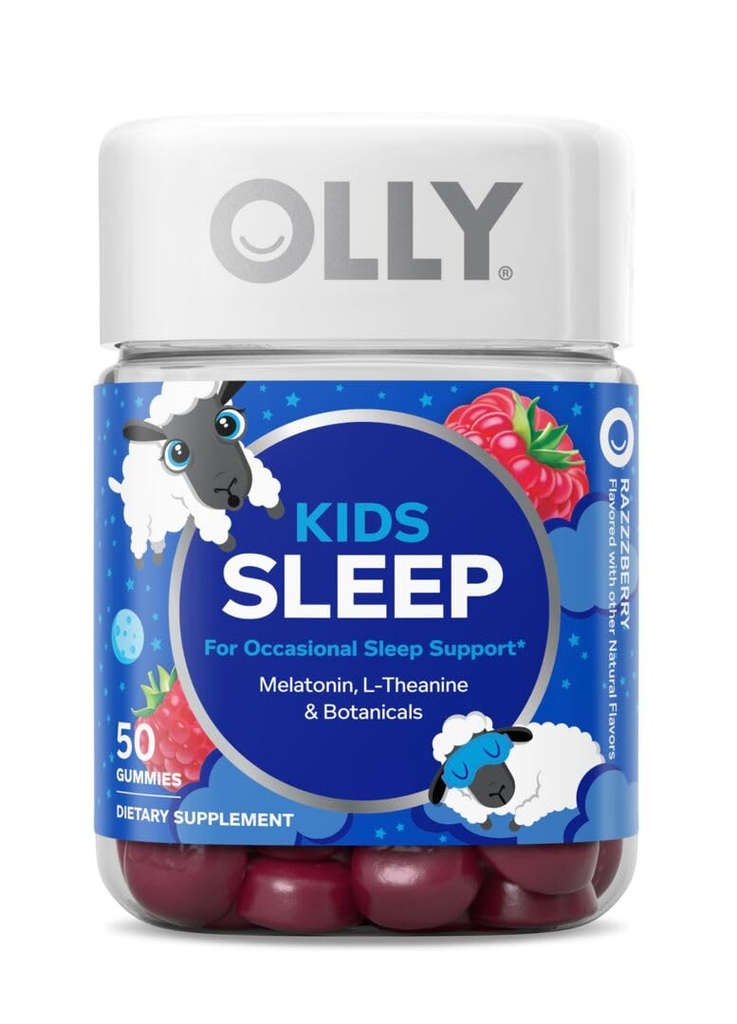 OLLY Kids Sleep Gummy, Melatonin, L-theanine, harmanček, 60 & 50
