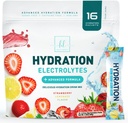 Elektrolyty Hydratačné balíčky - Keto Recovery Powder s draslíkom, horčíkom, sodíkom, zinkom a vitamínom C, bez cukru, Hydratácia Elektrolyty Tekuté nápoje Mixs, Vegan, Strawberry Lemon (16 Balenie)