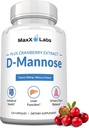 D Mannose Kapsule - Fast Acting 1400 MG Extra sila DMannose Kapsula od Bladder Health with Potent Cranberry Extract & Hibiscus Flower Supports UTI Relief Supplement - 120 Ct