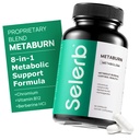 Selerb Metaburn Chudnutie pilulky pre ženy a mužov - chuť k jedlu Potlačovač a spaľovač tukov, metabolizmus Podpora Chudnutie doplnok s Berberine, Chróm, zelený čaj a B12-60 Kapsule