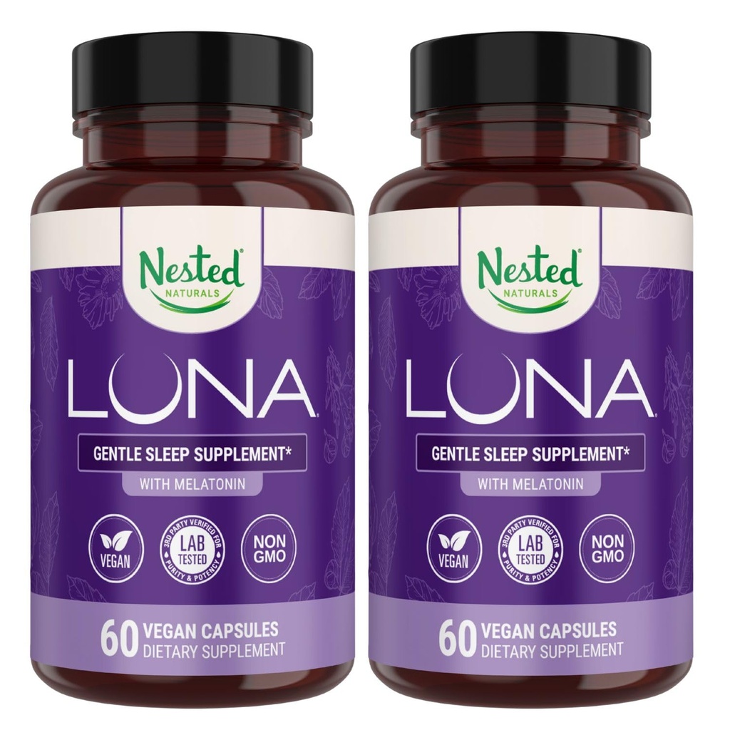 Uhlie Naturals Luna Sleep Aid - Non-Habit formovanie Natural Sleeping Pills pre dospelých s prirodzeným zdrojom zložiek - Valerian Root, Melatonin, Kamilka, citrónový balzam, a viac - 120 Vegan Kapsule