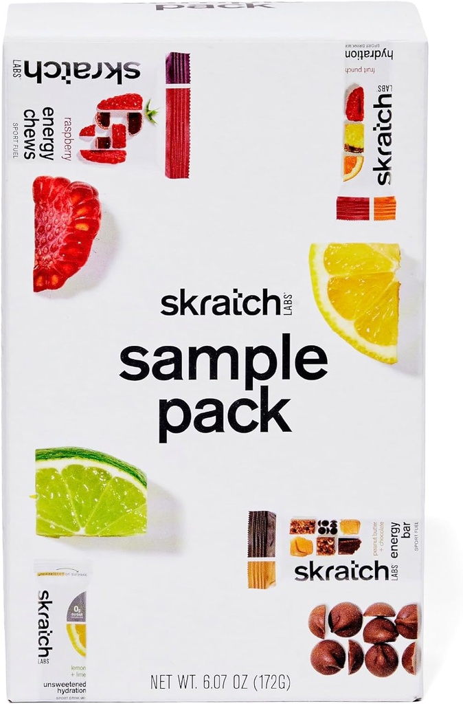Skratch Labs Sample Pack - Hydratácia Nápoj Mix, Nesladené Športové Nápoje Mix, Energetické žuvačky, Energetické Bar - Športové Nutrition Trial Variety Pack - pre beh, Cyklistika, Turistika a vytrvalosť Aktivity