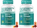 SmartyPants prenatálne multivitamínové Gummy, Omega 3 (DHA/EPA), metylfolát, biotín, vitamín D3, C, vitamín B12, B6, A, K & Zinok, bez lepidla, 120 počet (40 dní) (dávka 2)