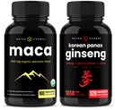 NutraChamps Maca Root Kapsule a kórejský ženšen Kapsule 2 Balenie Bundle