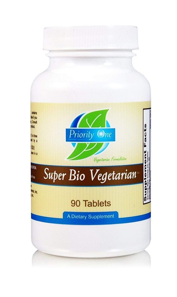 Priorita One Vitamíny Super Bio Vegetarián 90 Tablety - Imunitný systém Podpora*- Klinická sila - Výhody šitake & Maitake Huby.