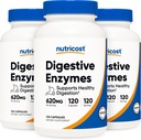 Nutricost Digestive Enzymes 620mg, 120 Veggie Capsules (3 fľaše) - Complete Digestive Enzyme Supplement