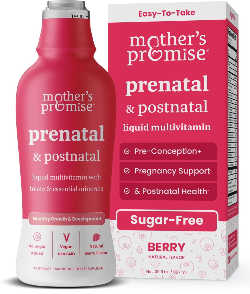 Sľub matky prenatálne a postnatálne multivitamíny pre ženy Bez cukru Tekuté prenatálne vitamíny pre ženy s folátom, Choline & Organic Fruits for Preconception, Tehotenstvo a ošetrovanie