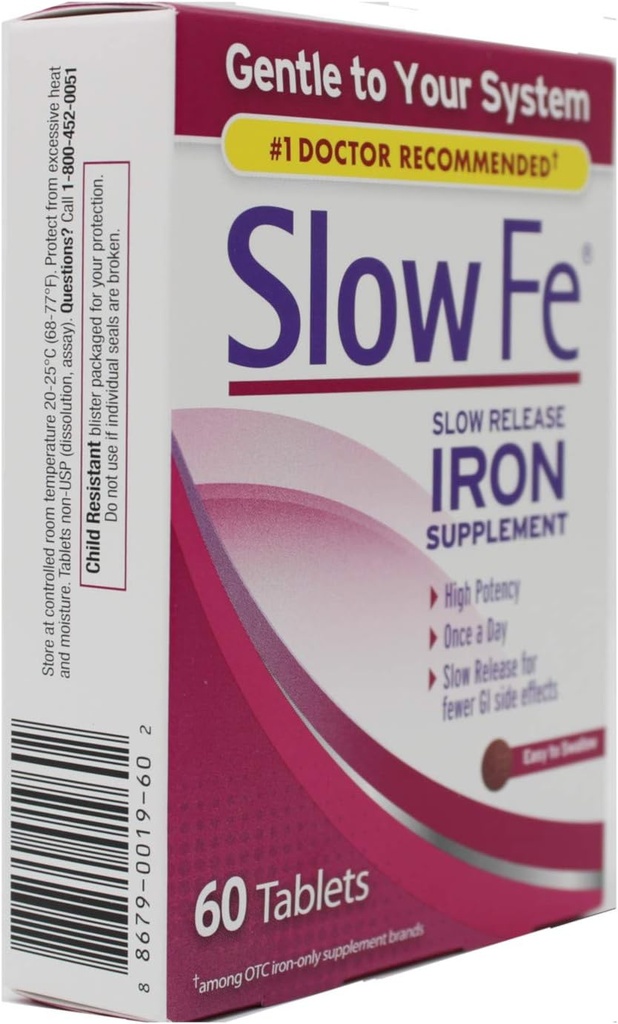 Slow Fe Pomalé uvoľňovanie Železo, Tablety, 60 ea - 2ks