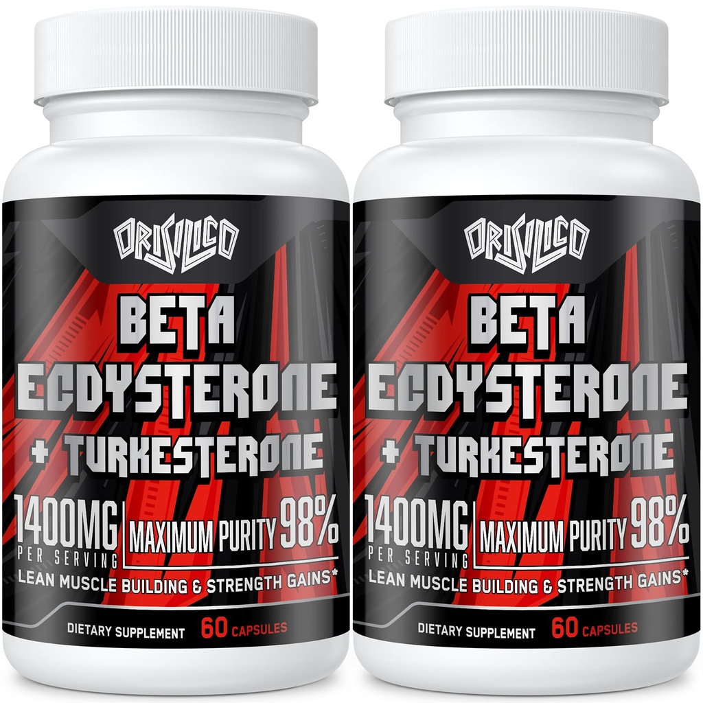 1400mg Beta Ecdysterone and Turkesterone Supplements, Maximalizované 98% Beta Ecdysterone & 20% Turkesterone Extract for Muscle Mass, Silth, Protein Synthesis, 120 Kapsule