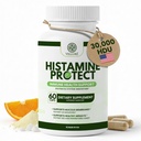 DAO Enzyme Supplement Histamín Blocker, 30 000 HDU Diamine Oxidáza pre Histamínová intolerancia a fermentované potraviny, Gut & Digestive Podpora s Quercetinom, horčíkom a vitamínom C, 60 kapsúl