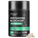 Bravado Labs DAO Doplnky Histamín Blocker - Extra sila 30 000 HDU DAO Enzyme + Diamín Oxidáza a vitamín C pre denný Histamín Metabolizmus a imunitná podpora - 120ct