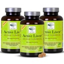 New Nordic Active Pečeň Gummies, Milk Thitle, Artičoky a Turmeric Supplement, Natural Peach & Mango Flavor, Sugar Free & Vegan, 60 gróf (Pack of 3)