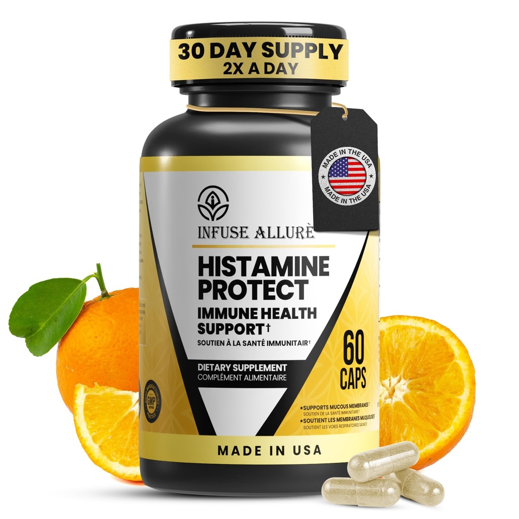 Premium Histamín Block Supplement - Advanced Diamine Oxidáza DAO Enzyme pre Histamínovú intoleranciu pre potraviny - Made in USA 60 Kapsule