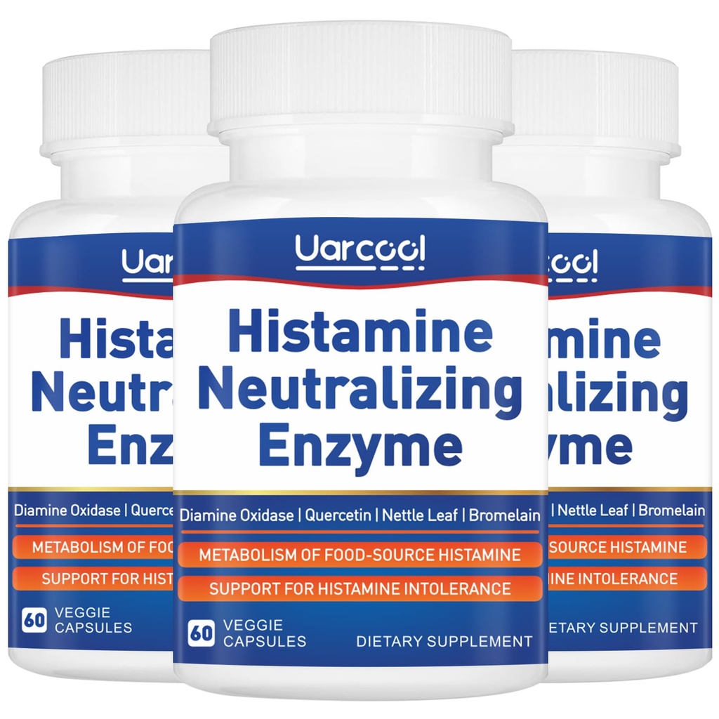 DAO Enzyme Supplement Histamín Diamín Oxidáza Supplement for Hladké trávenie - Made in USA - 60 Softgels (3 fľaše)