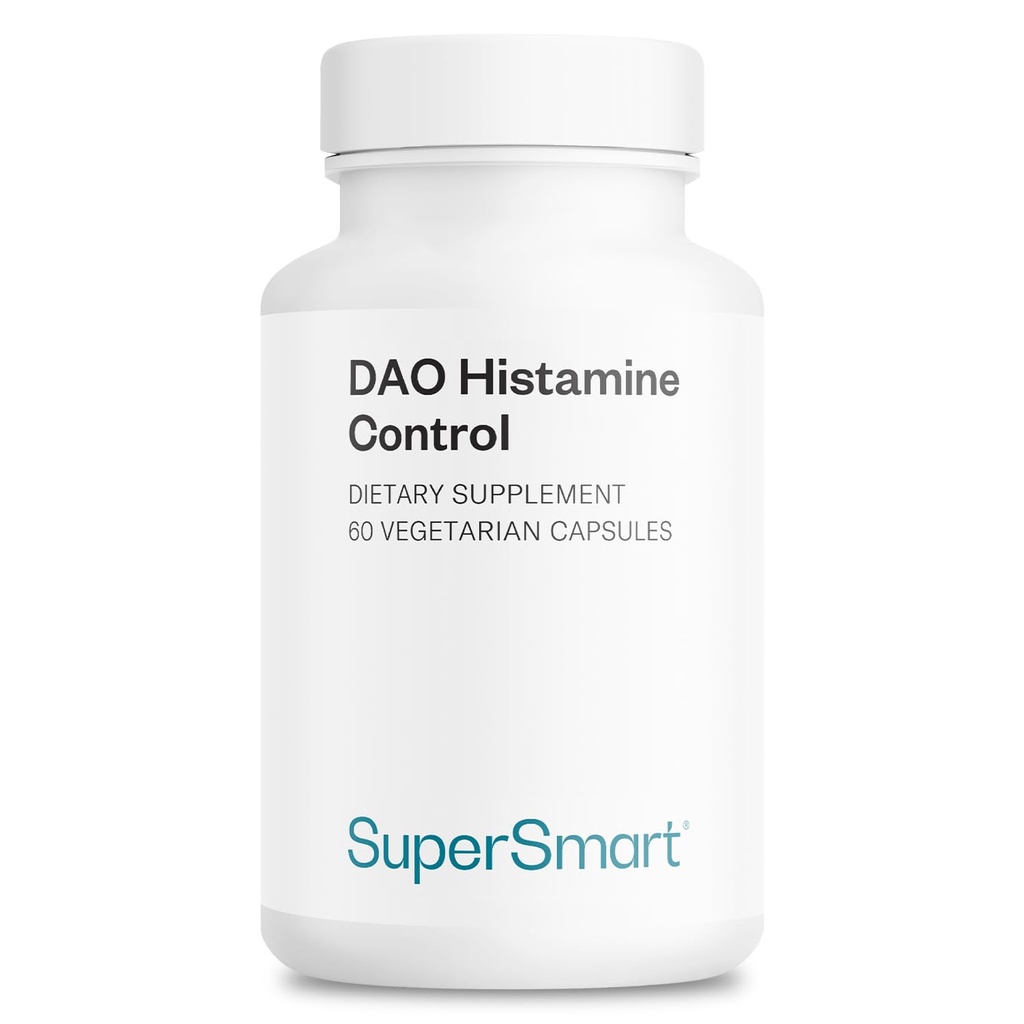 Supersmart DAO Histamínová kontrola (Vysoká potencia) - Micro-Encupaled Pea Sprouts DAO Enzyme - Vylepšené o Quercetin & Vitamín C - Diamín Oxidáza Supplement