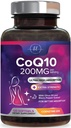 Koenzým Q10 200 mg za doplnok k podávaniu - Ultra vysoká absorpcia, antioxidant pre zdravie srdca a podporu výroby energie - CoQ10 (Ubichinón) Co Q 10 Supplement & Vitamíny 100mg Každý - 120 Softgels