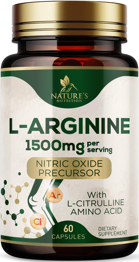 L-arginín Extra sila Supplement with L-citrulín - Svaly podporujúce prírodné oxidu dusnatého prekurzor Booster - Podpora zdravia srdca - Amino Acid Energy Blend pre mužov, USA Fľaše - 60 Kapsule